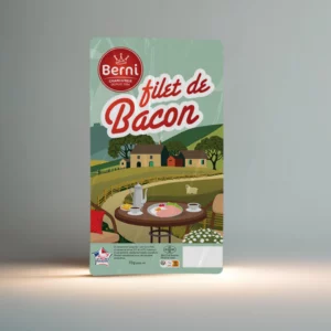 packshot filet de bacon français Berni de la gamme écofines