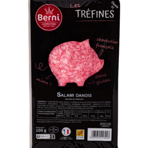 Packshot salami danois Berni de la gamme tréfines