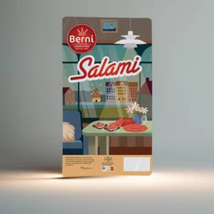 Packshot Salami danois Berni de la gamme écofines